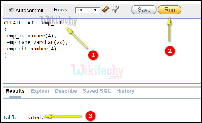  oracle check create query